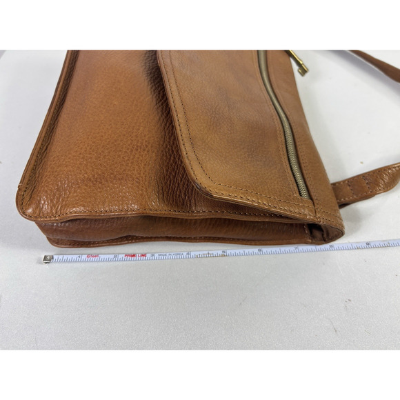Fossil 75082 Crossbody Messenger Bag Envelope Camel Boho Leather Travel Cargo - Picture 7 of 16